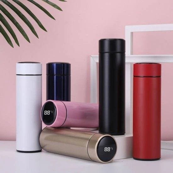 Stylish Smart Temperature Display Straight-Stem Car Stainless Steel Vacuum Insulated Tumbler with Temperature Display